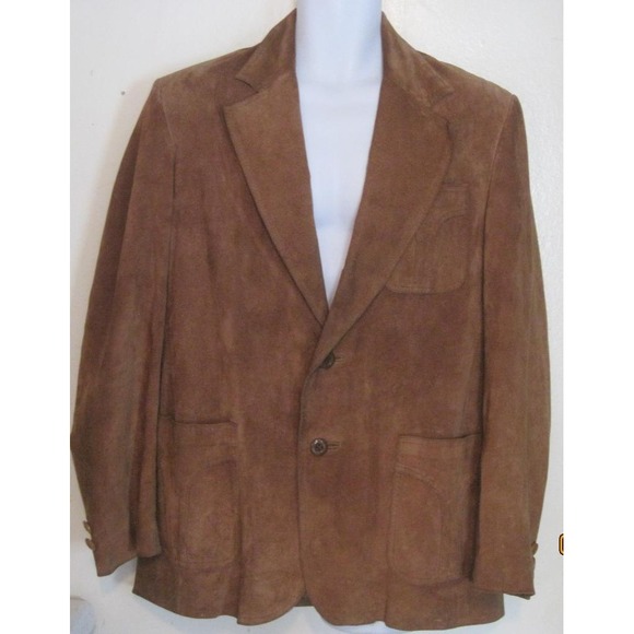 William Barry Jackets & Blazers - William Barry 40 USA Vintage 70s LEATHER Pork Velour Western ROCKER JACKET j129